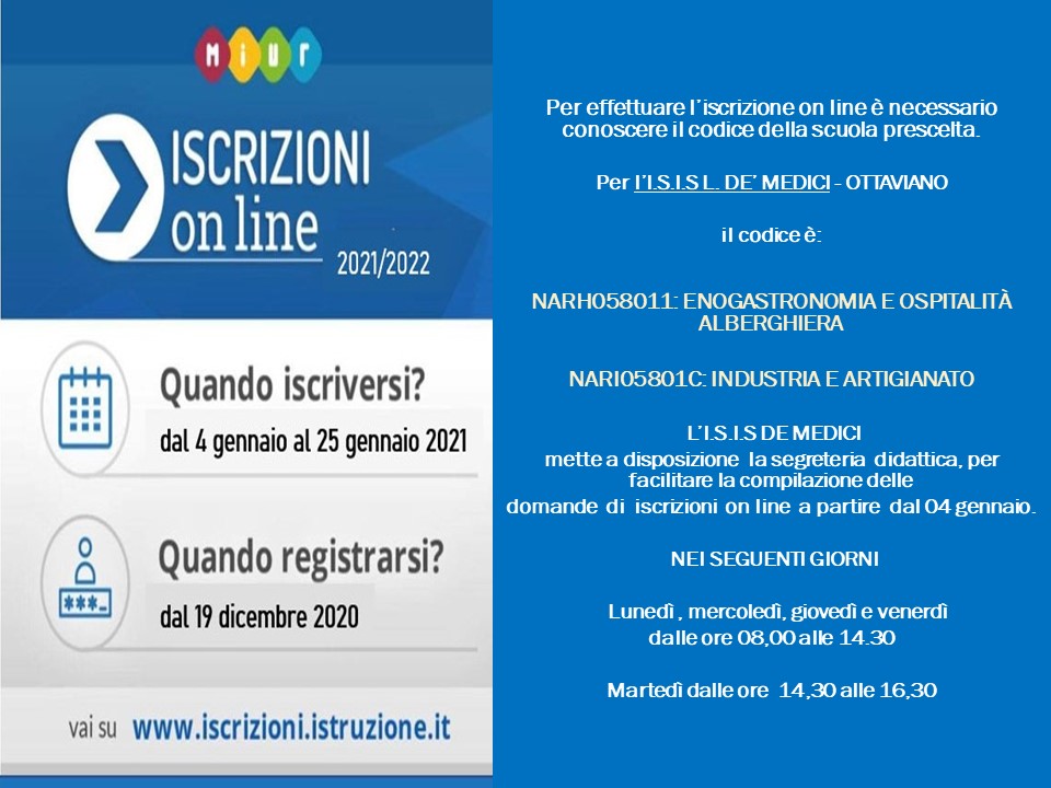 ISCRIZIONI 2020/2021